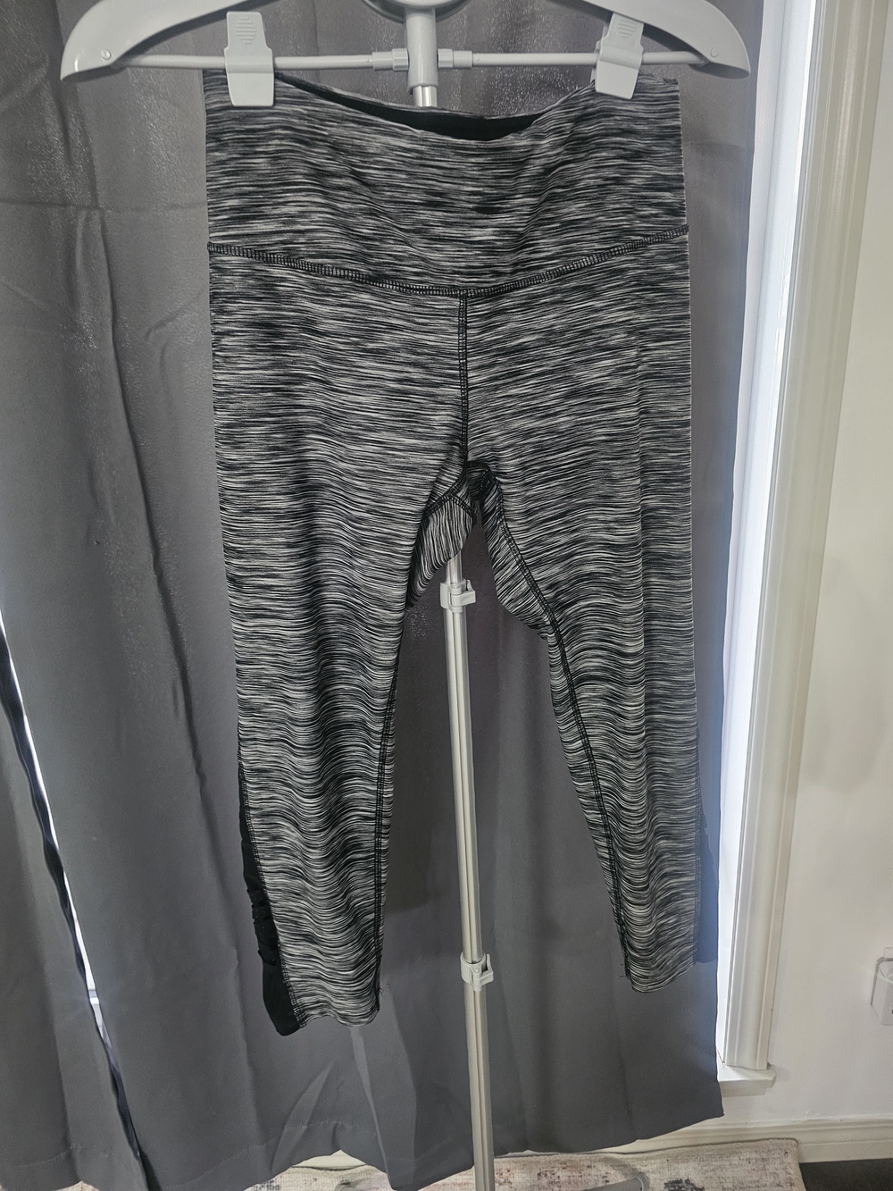 RBX Heathered Black & White Athletic Leggings